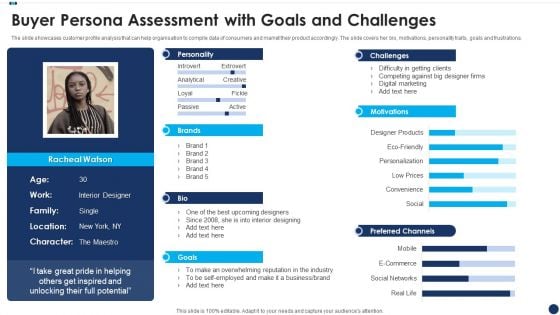 Buyer Persona Assessment With Goals And Challenges Microsoft PDF