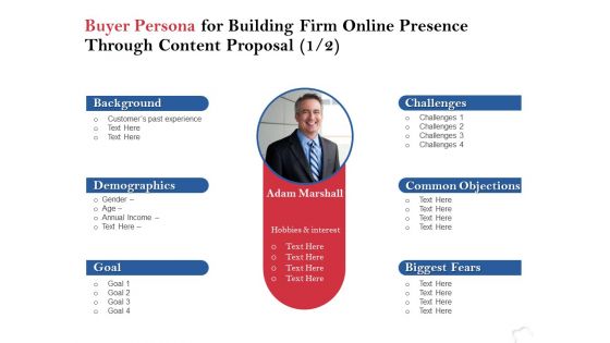 Buyer Persona For Building Firm Online Presence Through Content Proposal Demographics Ppt PowerPoint Presentation Show