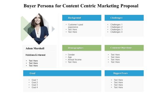 Buyer Persona For Content Centric Marketing Proposal Ppt PowerPoint Presentation Inspiration Graphics Pictures