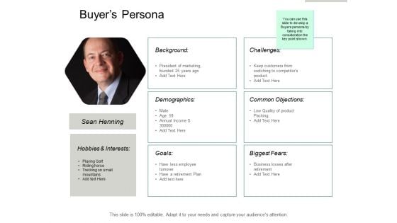 Buyers Persona Ppt PowerPoint Presentation Pictures Deck