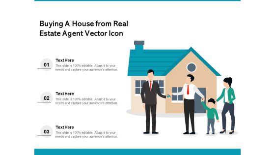 Buying A House From Real Estate Agent Vector Icon Ppt PowerPoint Presentation File Design Inspiration PDF