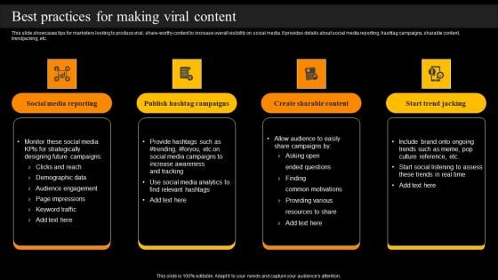 Buzz Marketing Strategies To Expand Campaign Reach Best Practices For Making Viral Content Download PDF