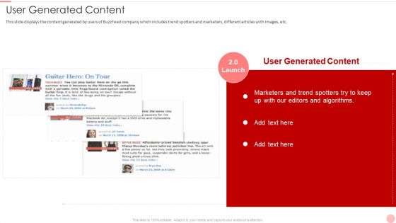 Buzzfeed Capital Raising Elevator Pitch Deck User Generated Content Themes PDF