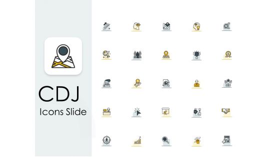 CDJ Icons Slide Ppt Layouts Show PDF