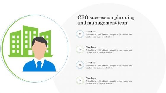 CEO Succession Planning And Management Icon Ppt Slides Design Ideas PDF