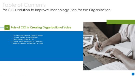 CIO Evolution To Improve Technology Plan For The Organization Ppt PowerPoint Presentation Complete Deck With Slides