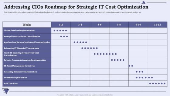 CIO For IT Cost Optimization Techniques Addressing Cios Roadmap For Strategic IT Cost Optimization Download PDF