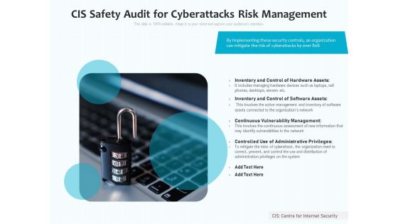 CIS Safety Audit For Cyberattacks Risk Management Ppt PowerPoint Presentation File Visual Aids PDF