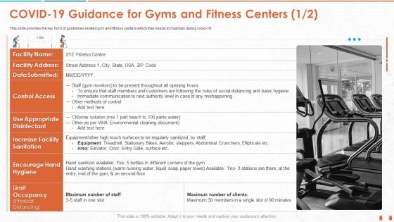 COVID 19 Guidance For Gyms And Fitness Centers Communication Sample PDF