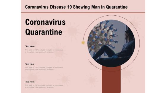 COVID 19 Pandemic Disease Coronavirus Disease 19 Showing Man In Quarantine Brochure PDF