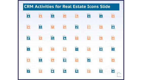 CRM Activities For Real Estate Icons Slide Ppt Slides Picture PDF