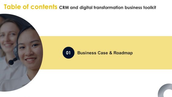 CRM And Digital Transformation Business Toolkit Table Of Contents Information PDF