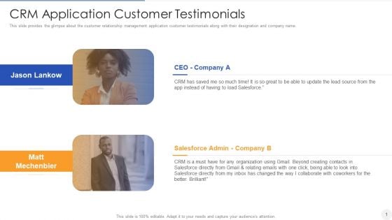 CRM Application Customer Testimonials Clipart PDF