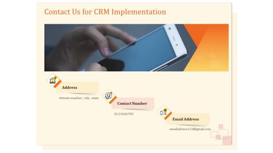 CRM Consulting Contact Us For CRM Implementation Ppt Infographic Template Outline PDF