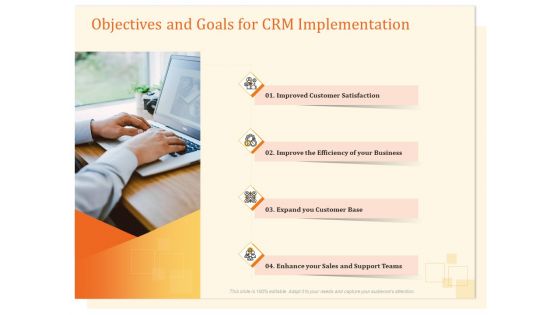 CRM Consulting Objectives And Goals For CRM Implementation Ppt Summary Guide PDF