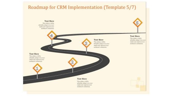 CRM Consulting Roadmap For CRM Implementation Five Step Process Ppt Infographics Gallery PDF
