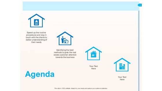 CRM For Realty Properties Agenda Ppt Inspiration Summary PDF