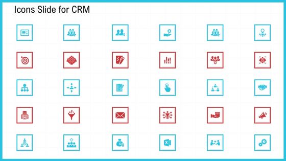 CRM Icons Slide For CRM Ppt Slides Format PDF