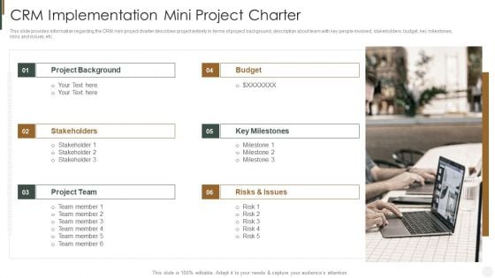 CRM Implementation Mini Project Charter Strategies To Improve Customer Guidelines PDF