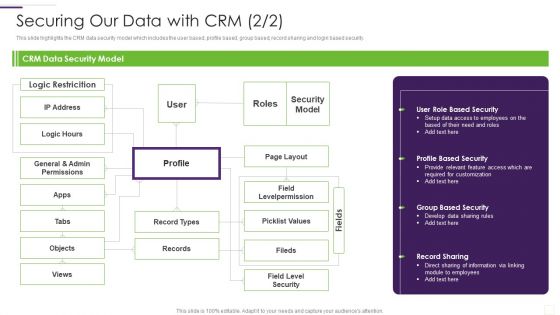 CRM Implementation Strategy Securing Our Data With CRM Summary PDF