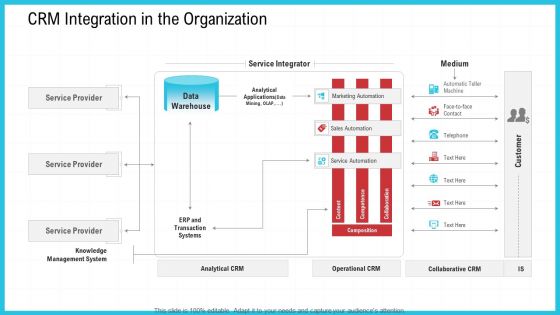 CRM Integration In The Organization Ppt Model Gridlines PDF