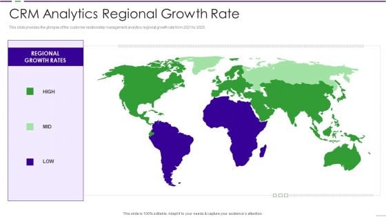 CRM Investor Fundraising Pitch Deck CRM Analytics Regional Growth Rate Ppt PowerPoint Presentation File Format PDF