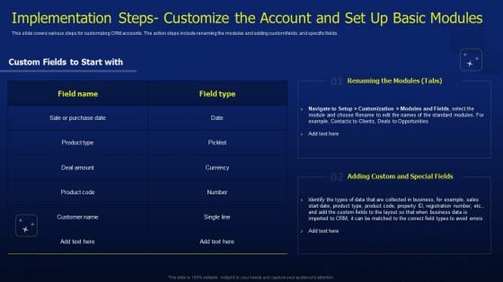 CRM Software Deployment Journey Implementation Steps Customize The Account Themes PDF