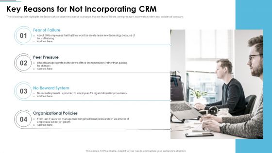 CRM Solutions Implementation Strategy Key Reasons For Not Incorporating CRM Summary PDF