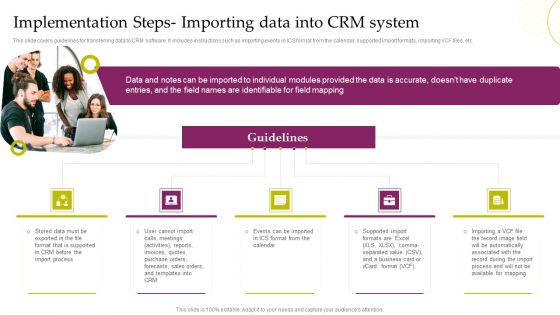 CRM System Deployment Plan Implementation Steps Importing Data Into Crm System Graphics PDF