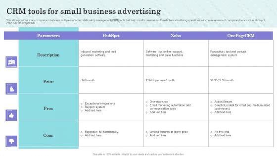 CRM Tools For Small Business Advertising Elements PDF