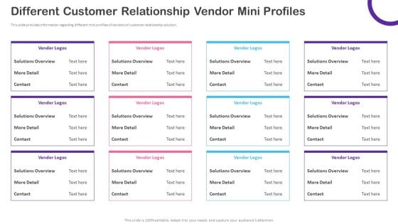 CRM Transformation Toolkit Different Customer Relationship Vendor Mini Profiles Background PDF CRM Transformation Toolkit Different Customer Relationship Vendor Mini Profiles Background PDF
