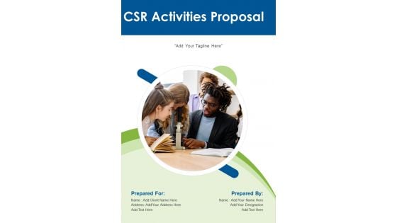 CSR Activities Proposal Example Document Report Doc Pdf Ppt