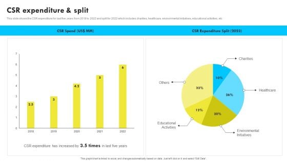 CSR Expenditure And Split Web Design And Development Company Profile Diagrams PDF