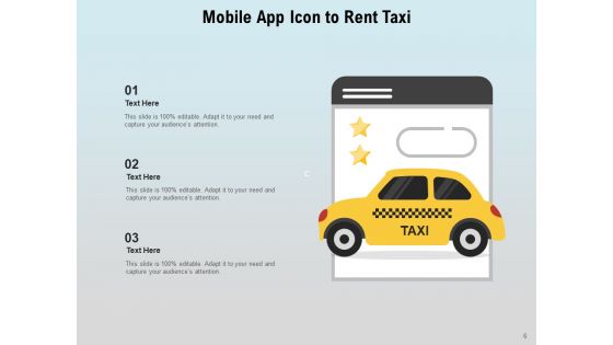 Cab Icon Individual Booking Smartphone Ppt PowerPoint Presentation Complete Deck