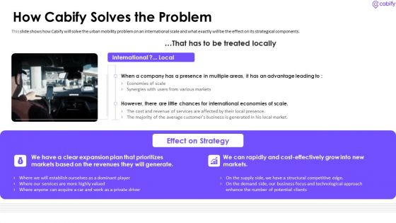 Cabify Venture Capitalist Investor Elevator Pitch Deck How Cabify Solves The Problem Formats PDF