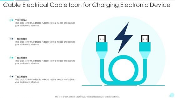 Cable Electrical Cable Icon For Charging Electronic Device Themes PDF