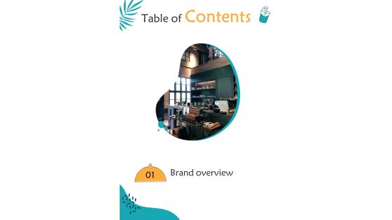 Cafe Franchise Proposal Table Of Contents One Pager Sample Example Document