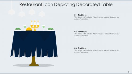 Cafeteria Icon Buffet Services Ppt PowerPoint Presentation Complete Deck With Slides
