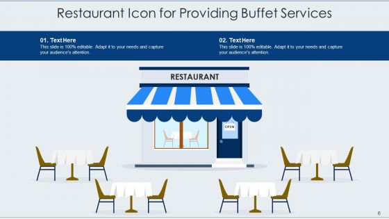 Cafeteria Icon Buffet Services Ppt PowerPoint Presentation Complete Deck With Slides