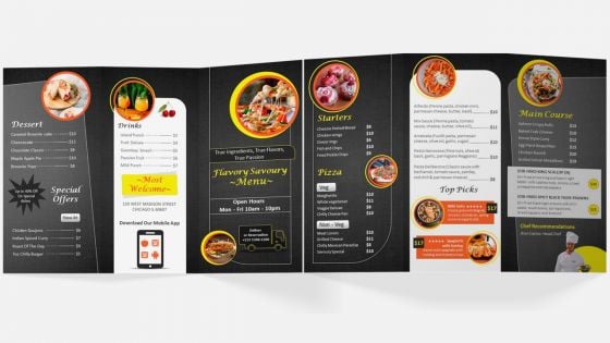 Cafeteria Trifold Menu Brochure Trifold