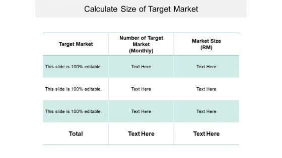 Calculate Size Of Target Market Ppt PowerPoint Presentation Summary Gridlines