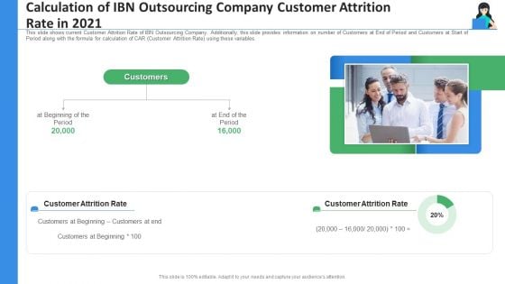 Calculation Of IBN Outsourcing Company Customer Attrition Rate In 2021 Ppt Gallery Information PDF