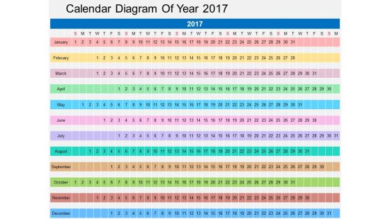 Calendar Diagram Of Year 2017 Powerpoint Templates