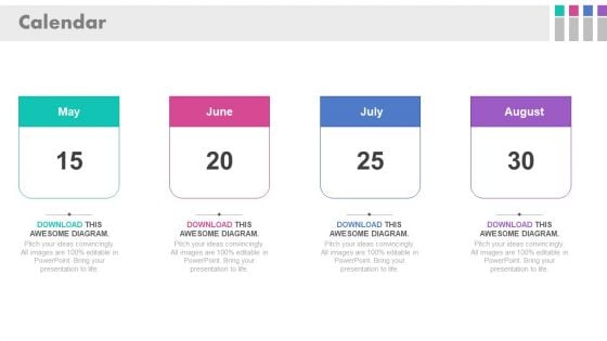Calendar For Schedule And Planning Powerpoint Slides