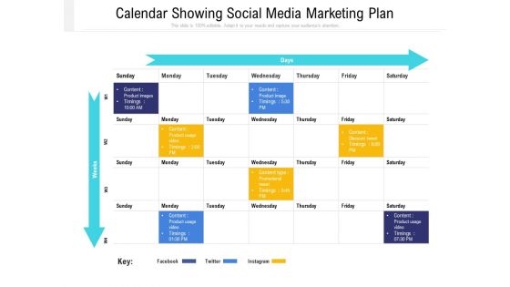 Calendar Showing Social Media Marketing Plan Ppt PowerPoint Presentation Gallery Ideas PDF