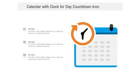 Calendar With Clock For Day Countdown Icon Ppt PowerPoint Presentation Professional Design Inspiration PDF