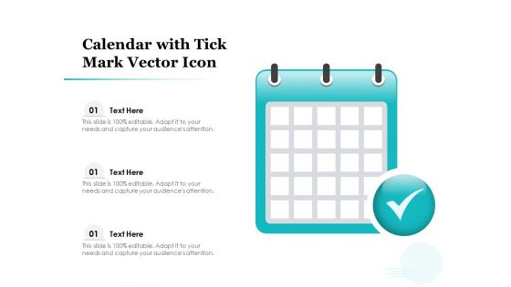 Calendar With Tick Mark Vector Icon Ppt PowerPoint Presentation File Background Designs PDF