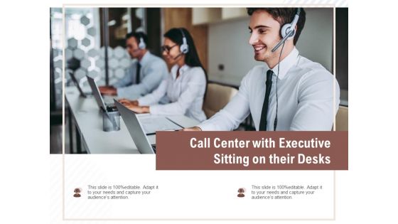 Call Center With Executive Sitting On Their Desks Ppt PowerPoint Presentation Ideas Structure