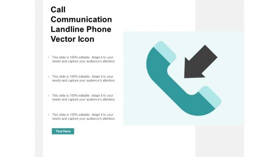 Call Communication Landline Phone Vector Icon Ppt Powerpoint Presentation Model Influencers