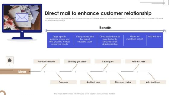 Call To Action Marketing Techniques Direct Mail To Enhance Customer Relationship Clipart PDF